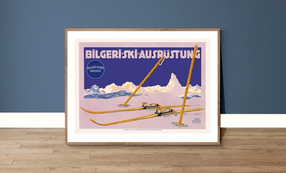 Bilgeri Ski Ausrstung Austria Vintage Travel Poster Poster Print Or Print Gift Idea Wall Decor