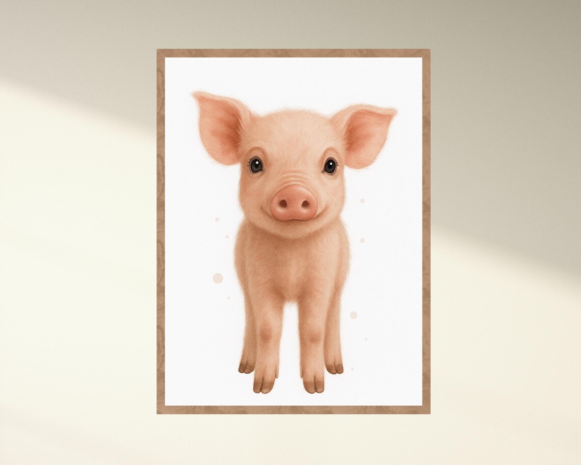 Farmhouse Nursery Pig Art, Farm Animal Decor - Image 4