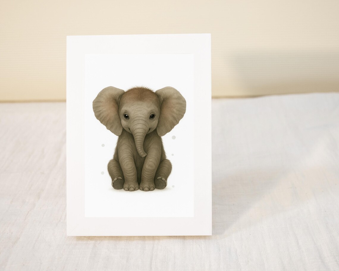 Elephant Nursery Art Print, Safari Animal Decor - Image 3