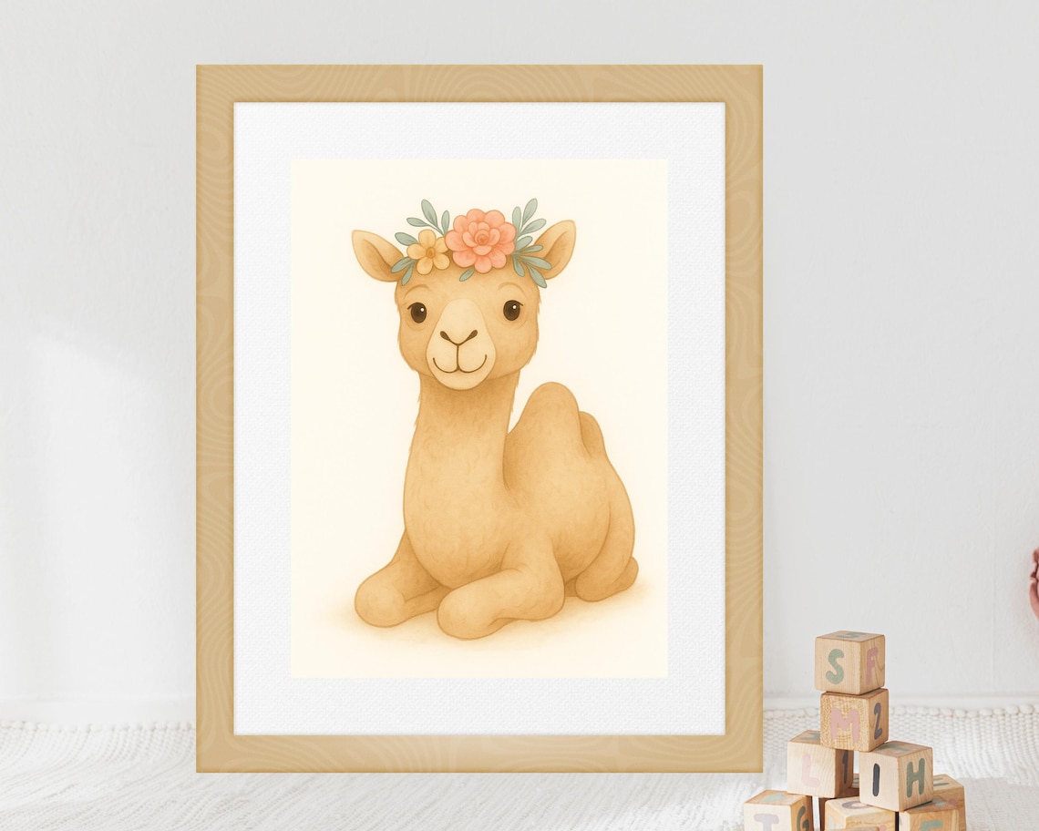 Camel Nursery Wall Art, Boho Animal Poster