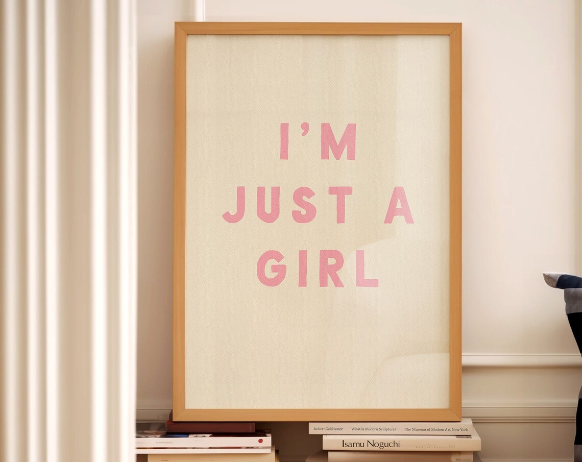 I'm Just A Girl Print, Preppy Dorm Decor - Image 3
