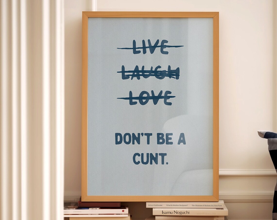 Live Laugh Love Sweary Typography Bathroom Poster - Image 3