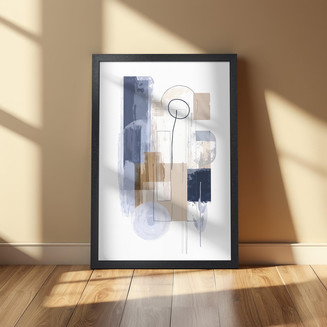 Abstract Minimalist Poster, Neutral Geometric Shapes - Image 2