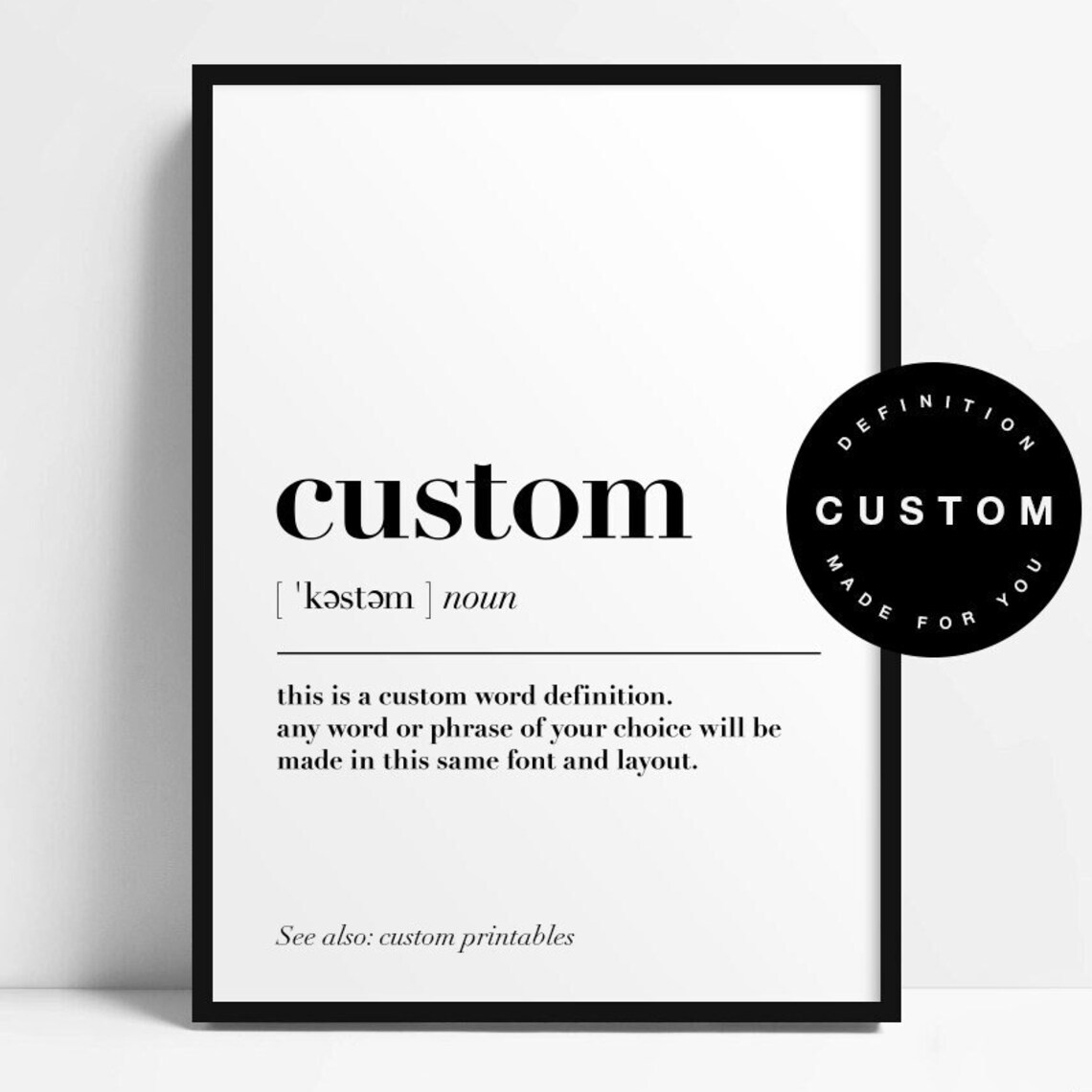 Custom Definition Poster, Personalized Vocabulary Art - Image 2