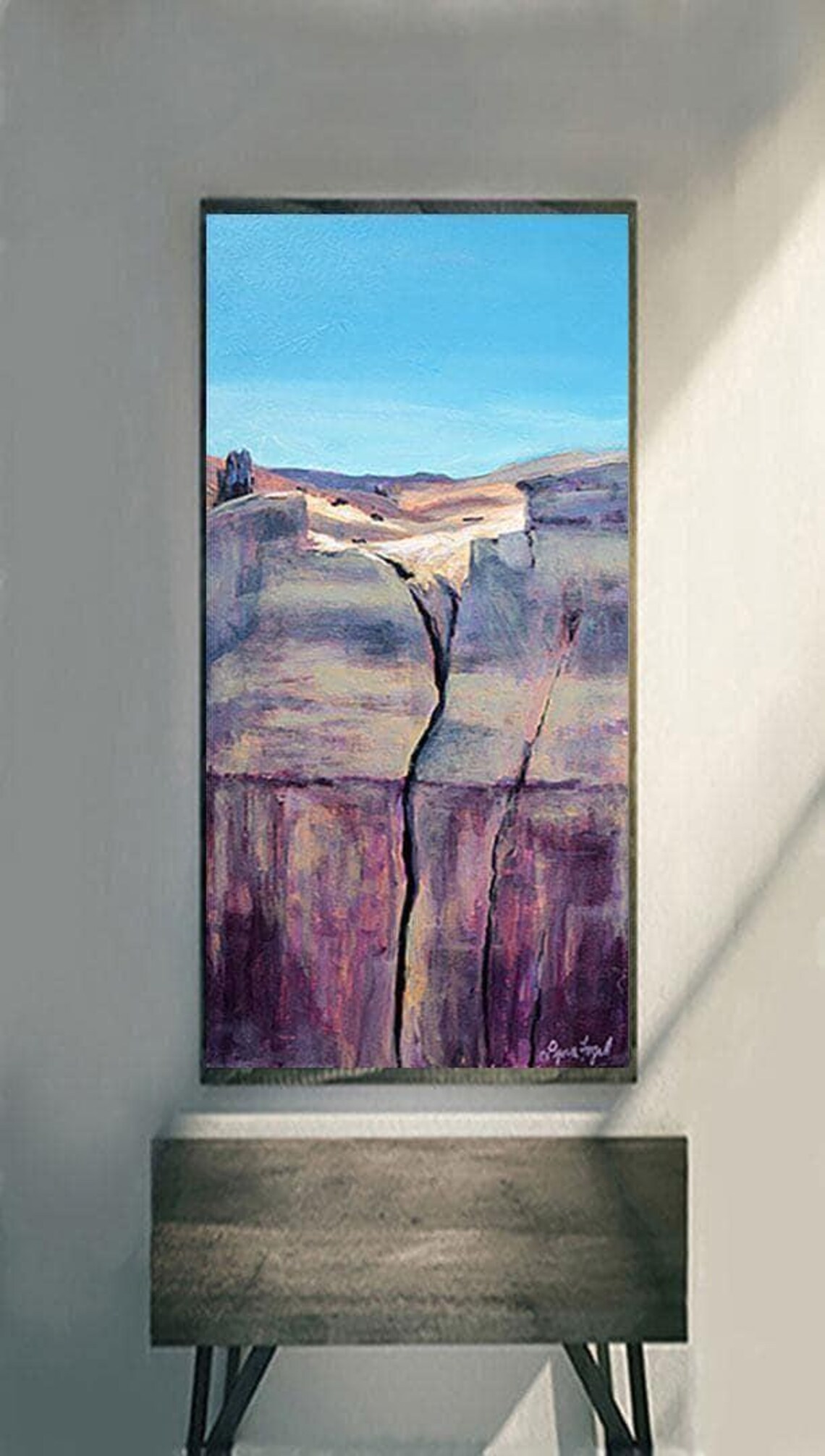 Ghost Ranch New Mexico Purple Canyon Rock Crevice Painting Poster