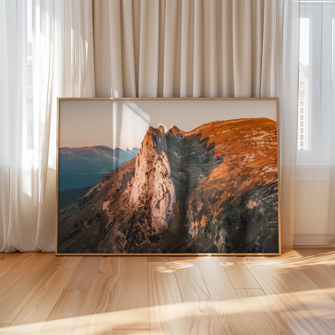Jagged Alpine Peak at Sunset Alpenglow Mountain Photography Poster - Image 4