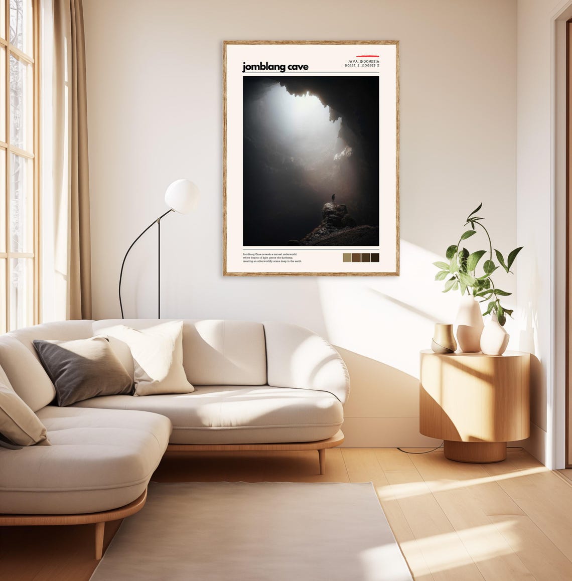 Jomblang Cave Java Indonesia Light Beams Adventure Travel Poster - Image 3