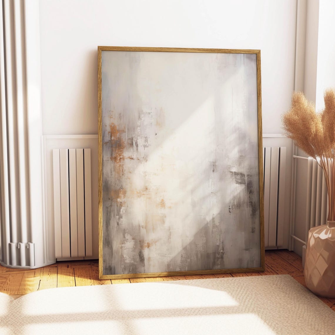 Beige Neutral Abstract Texture Painting Soft Contemporary Home Poster - Image 4