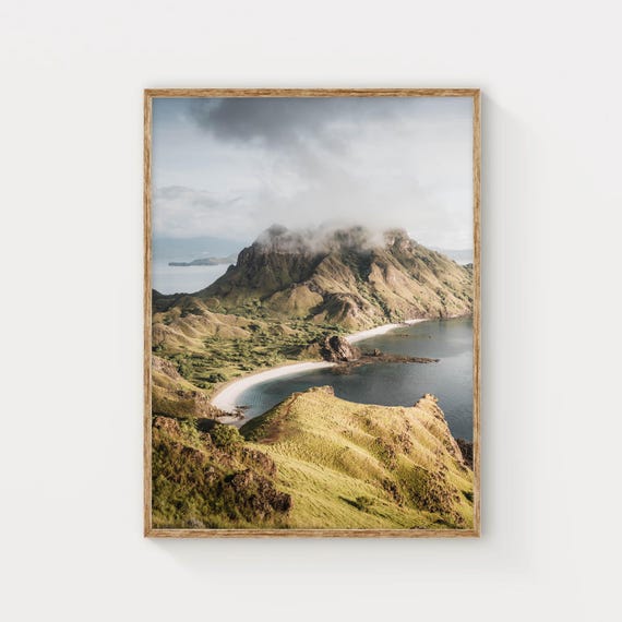 Padar Island Komodo National Park Indonesia Nature Photography Wall Art Print Modern Home Decor Living Room Wall Art
