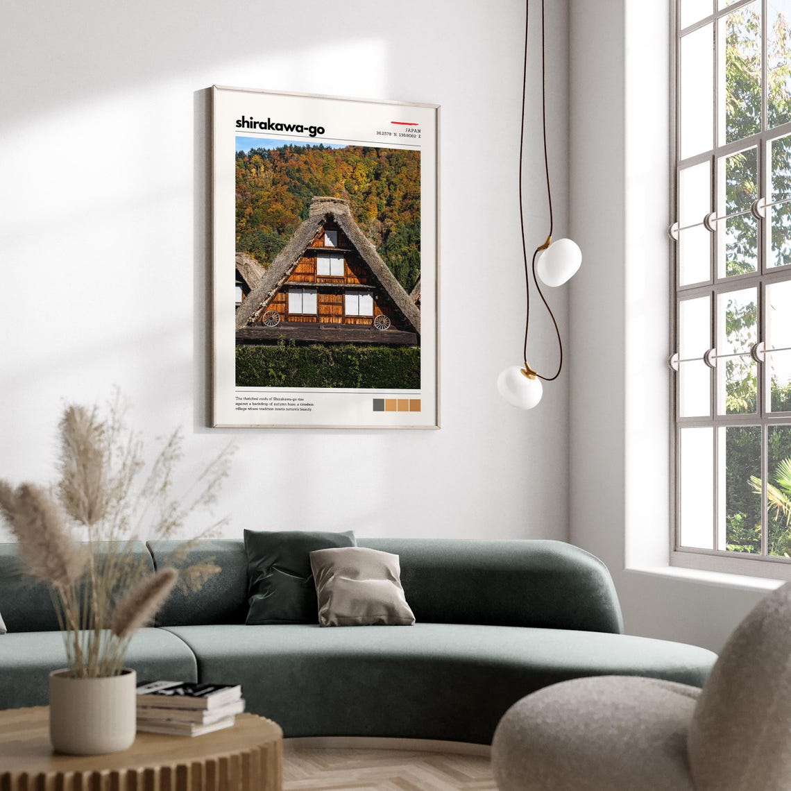 Shirakawa Go Wall Art Traditional Japanese Village Print Thatched Roof Landscape Poster Autumn Nature Decor Japan Travel Photography - Image 5