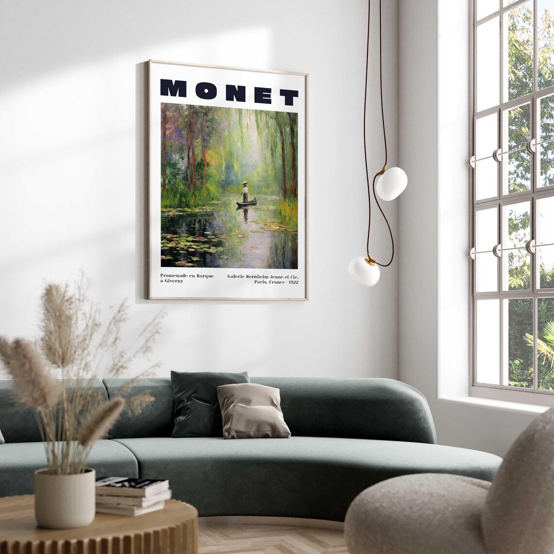 Monet Promenade en Barque Giverny Impressionist Pond Art Poster - Image 4
