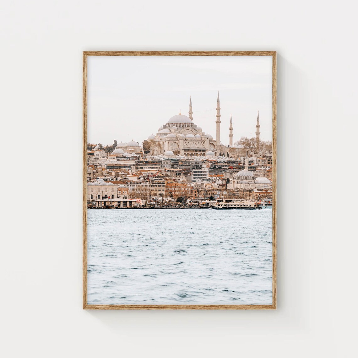 Istanbul Waterfront Grand Ottoman Mosque And Minarets Turkey Poster