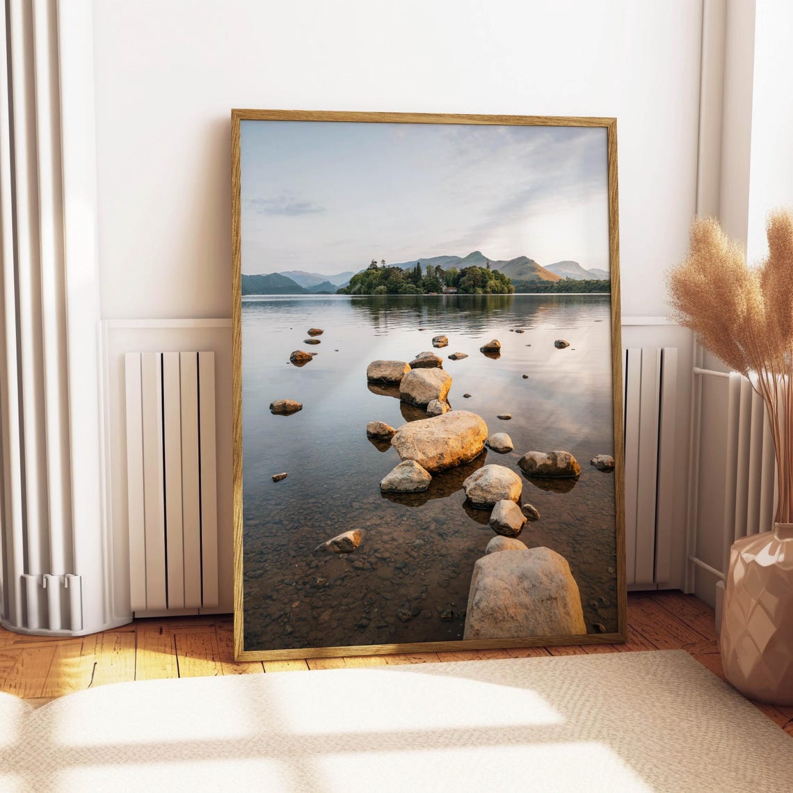 Derwentwater Stepping Stones Toward Distant Fells England Lake Poster - Image 4