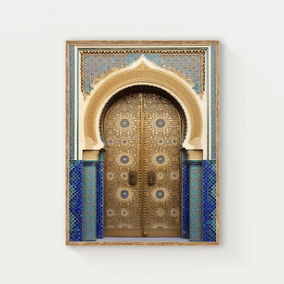 Moroccan Door Wall Art Print Modern Wall Art Art For Living Room Islamic Architecture Home Wall Decor Gift For New Home