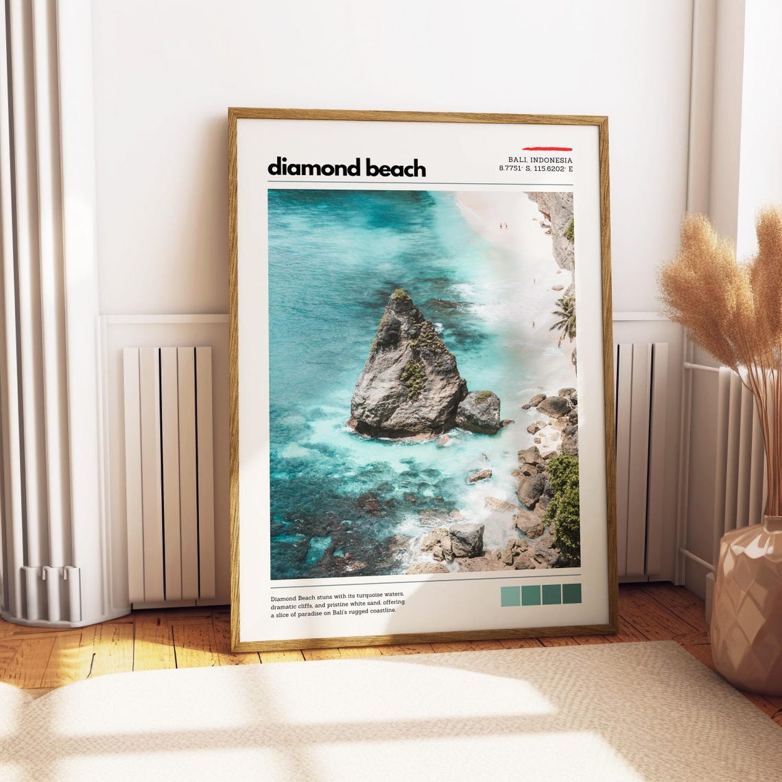 Diamond Beach Bali Indonesia Turquoise Ocean Cliffs Travel Poster - Image 5