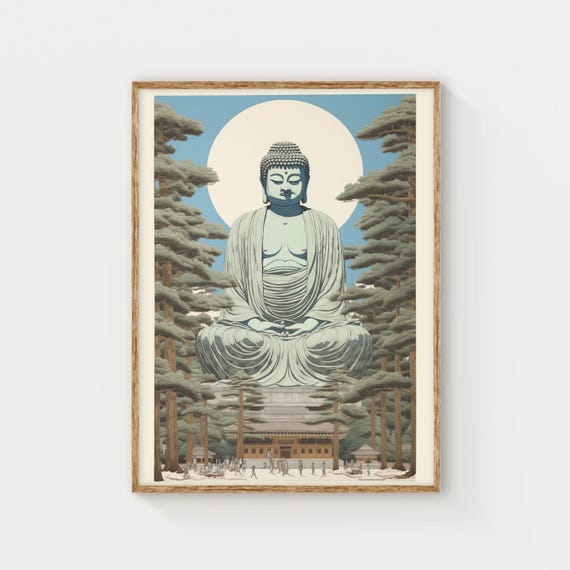 Buddha Wall Art Print Modern Wall Art Zen Meditation Decor Minimalist Home Decor Housewarming Gift Living Room Bedroom Wall Art