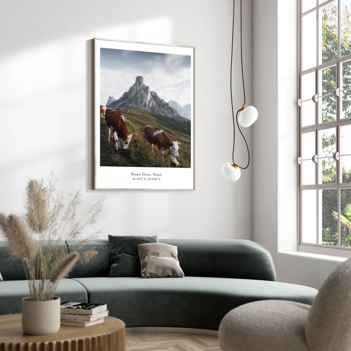 Passo Giau Dolomites Italy Grazing Cows Alpine Summer Peak Poster - Image 2