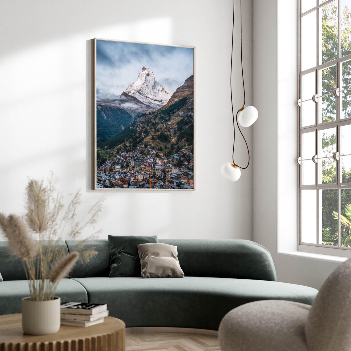 Matterhorn Towering Over Zermatt Village Moody Alpine Valley Poster - Image 2