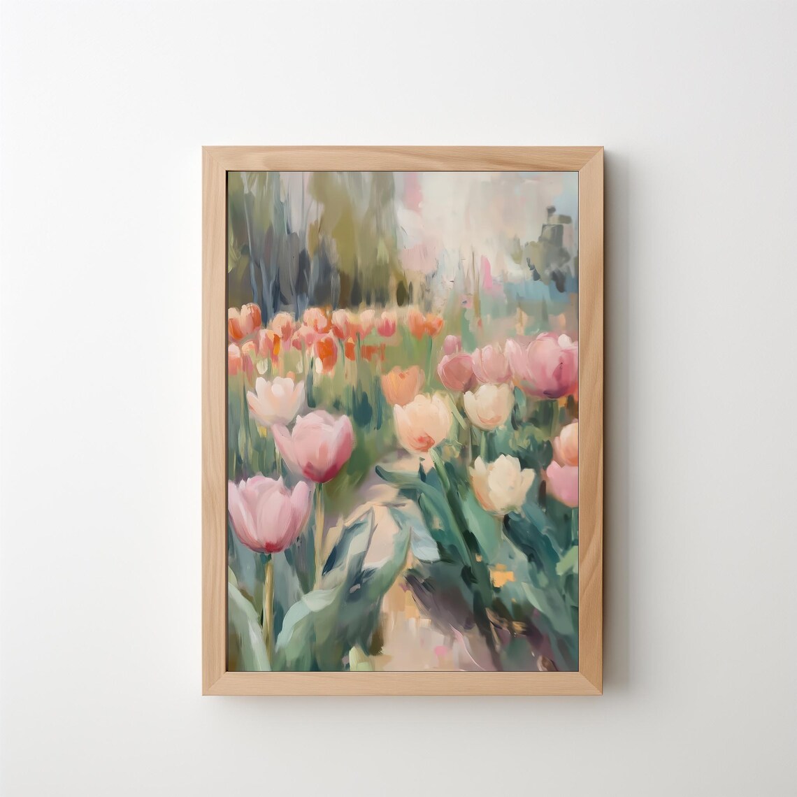 Spring Tulip Field, Colorful Floral Landscape Art Print - Image 5