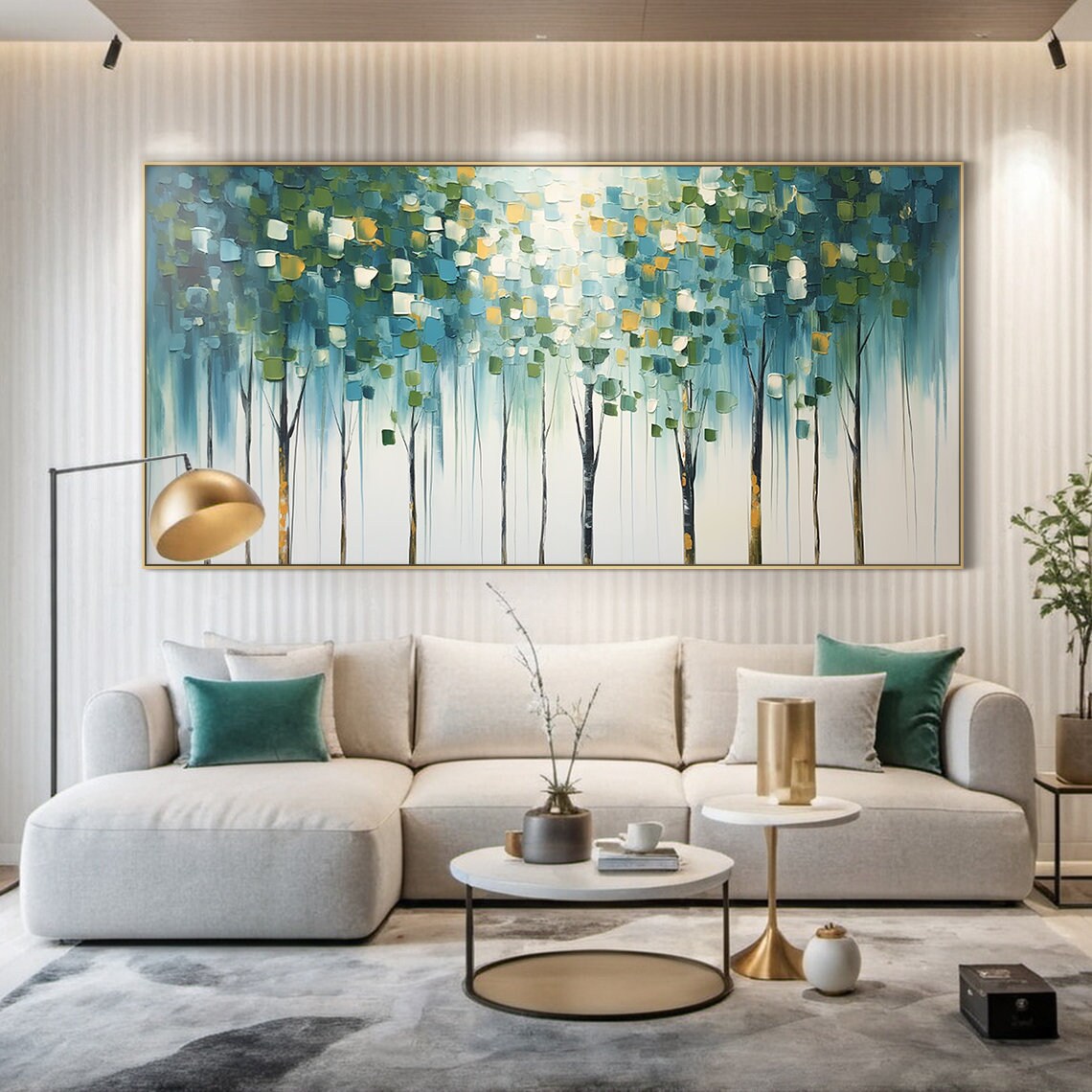 Large Original Green Forest Oil Painting Abstract Texture Wall Painting Modern Living Room Art Natural Landscape Handmade Painting - Image 6