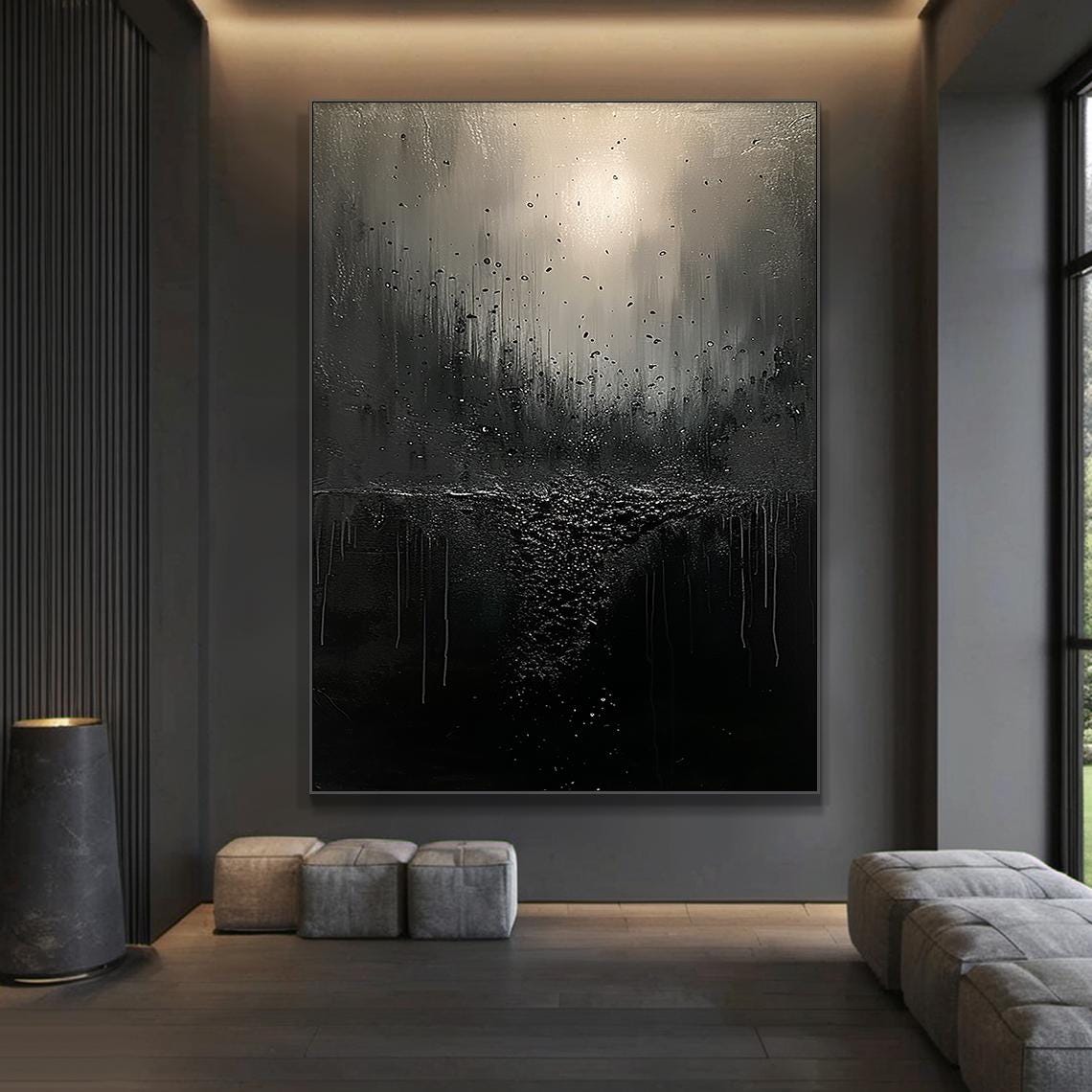 Black Drip Textured Abstract Painting Wabi Sabi Modern Wall Art Poster - Image 5