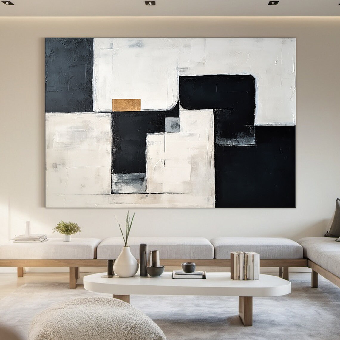 Black and White Minimalist Abstract Wall Art Print - Image 4