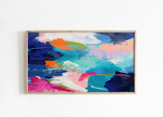 Abstract Frame Tv Art Art For Frame Tv Bright Abstract Oil Painting Bold Abstract Art 334