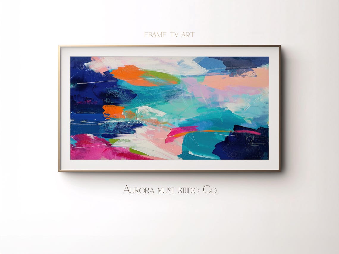 Abstract Frame Tv Art Art For Frame Tv Bright Abstract Oil Painting Bold Abstract Art 334 - Image 4