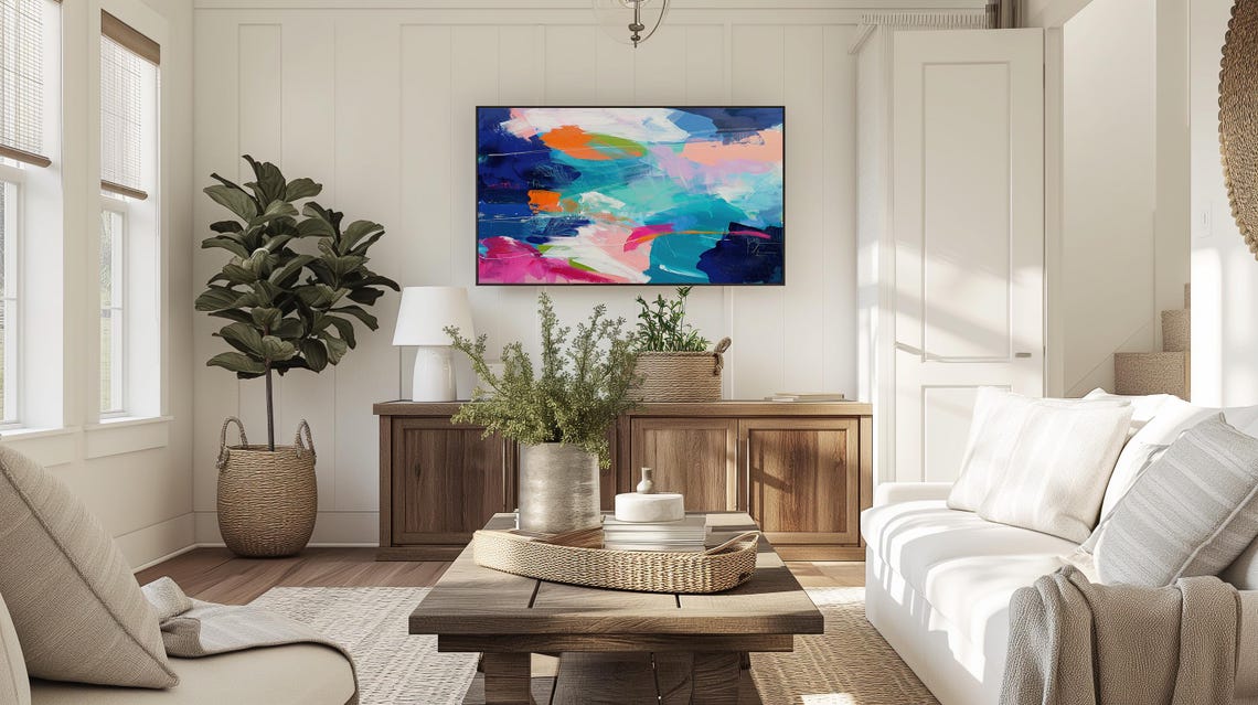 Abstract Frame Tv Art Art For Frame Tv Bright Abstract Oil Painting Bold Abstract Art 334 - Image 3