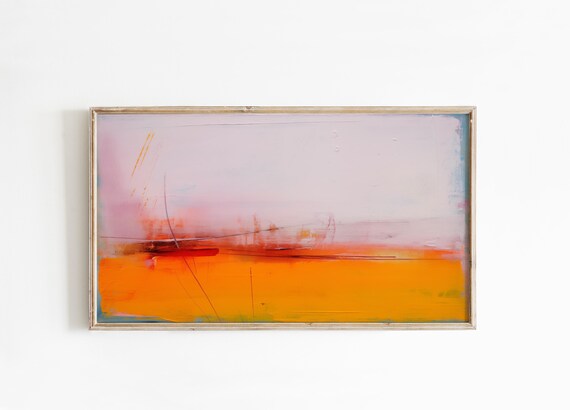 Abstract Frame Tv Art Art For Frame Tv Spring Abstract Oil Painting Orange Pink Abstract Modern Art 108