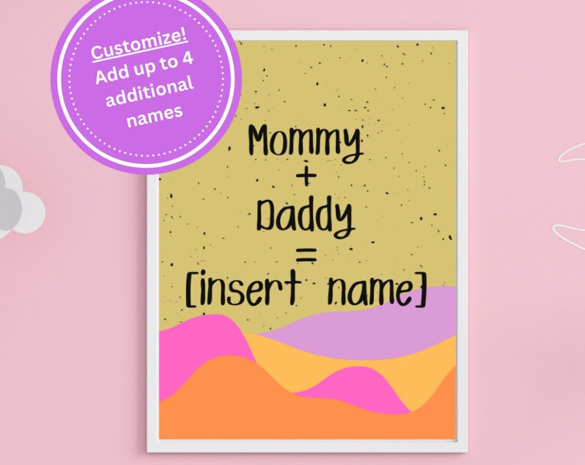 Mommydaddy Custom Wall Art, Boho Nursery