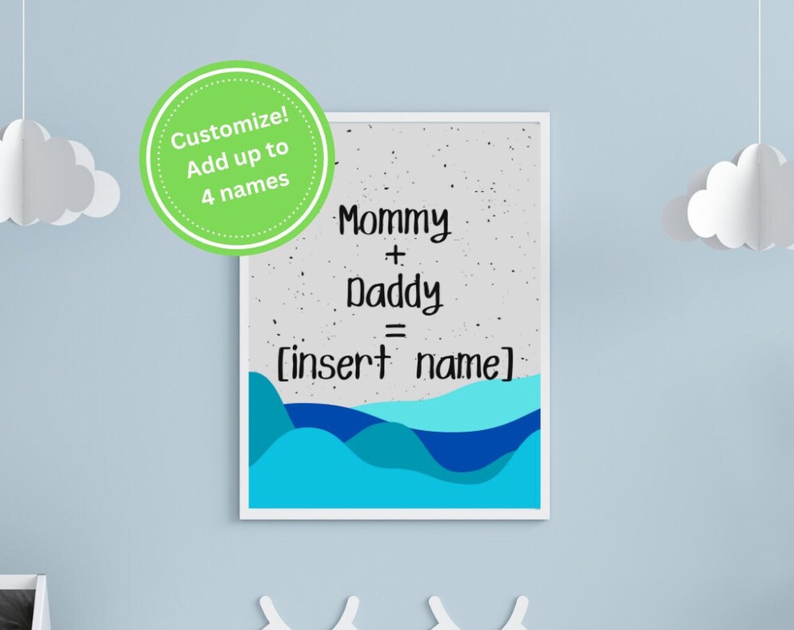 Mommy Daddy Custom Boho Nursery Wall Art