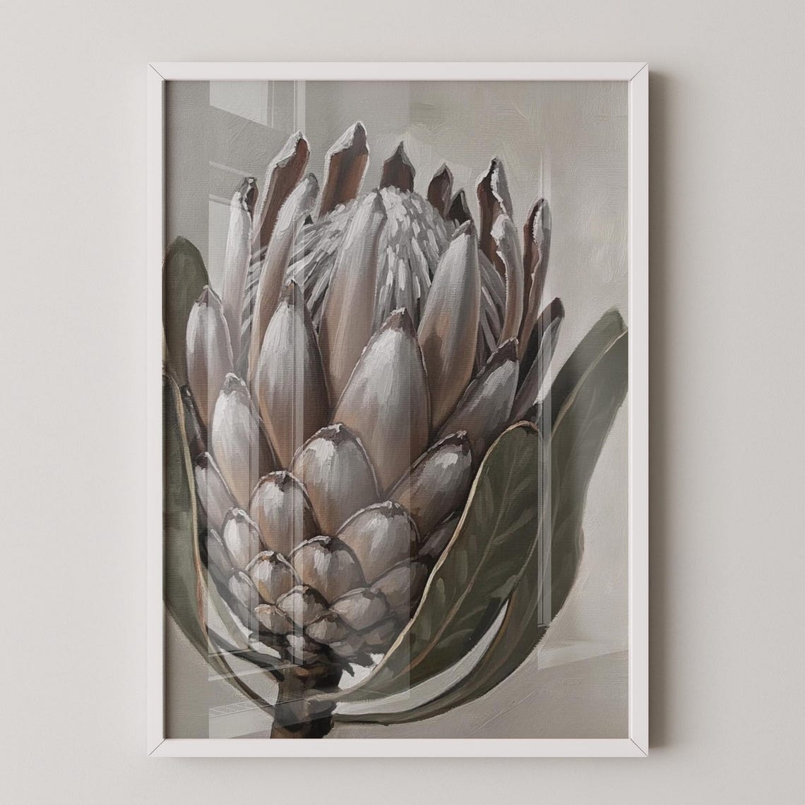 Dried Protea Pod Neutral Botanical Fine Art Flower Wall Print