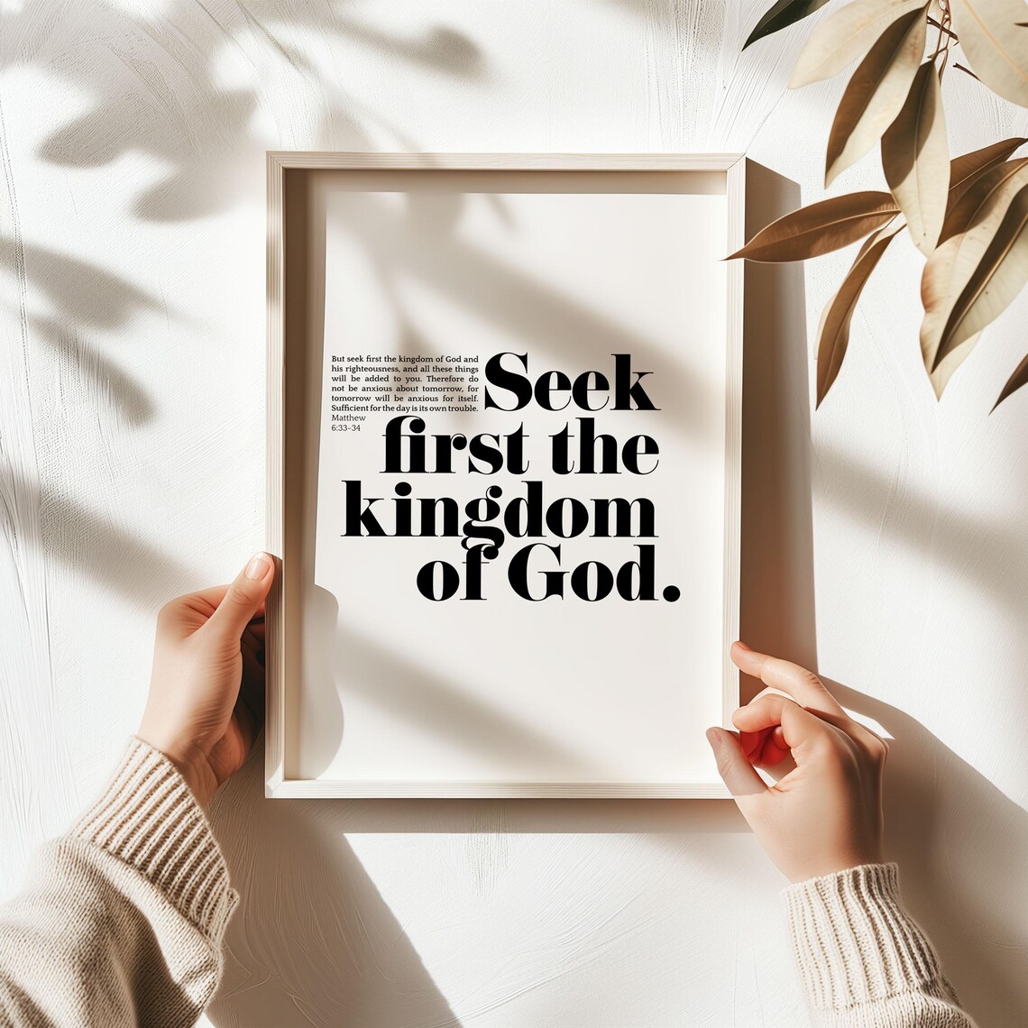 Seek First the Kingdom of God, Matthew 6:33-34 Art Print - Image 5