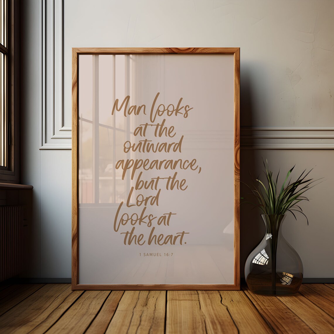 1 Samuel 16:7 The Lord Looks At The Heart Bible Verse Handwritten Poster - Image 6