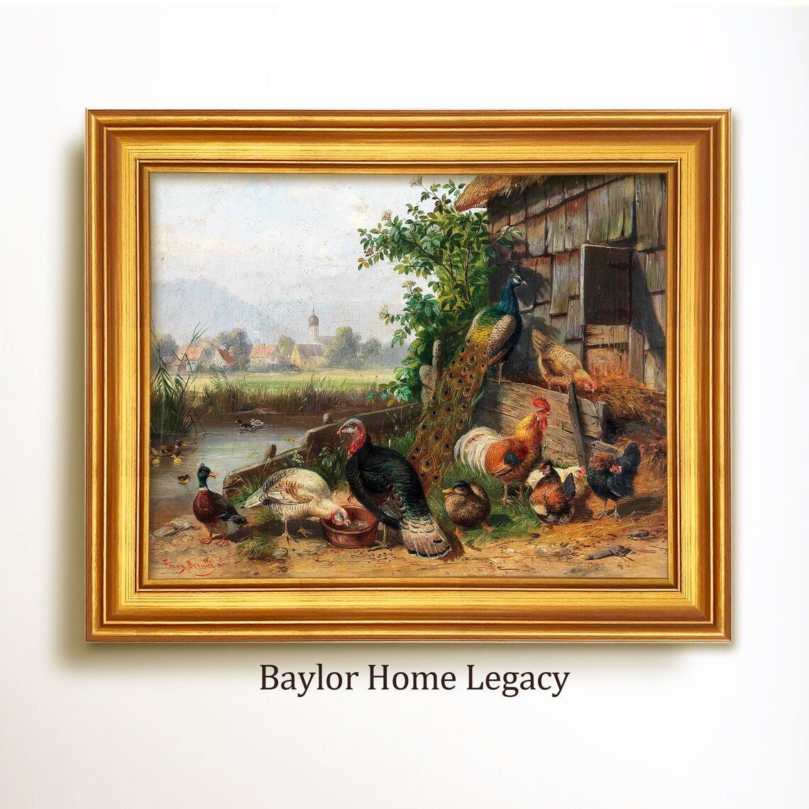 Vintage Rustic Poultry Barnyard Farmhouse Art Print