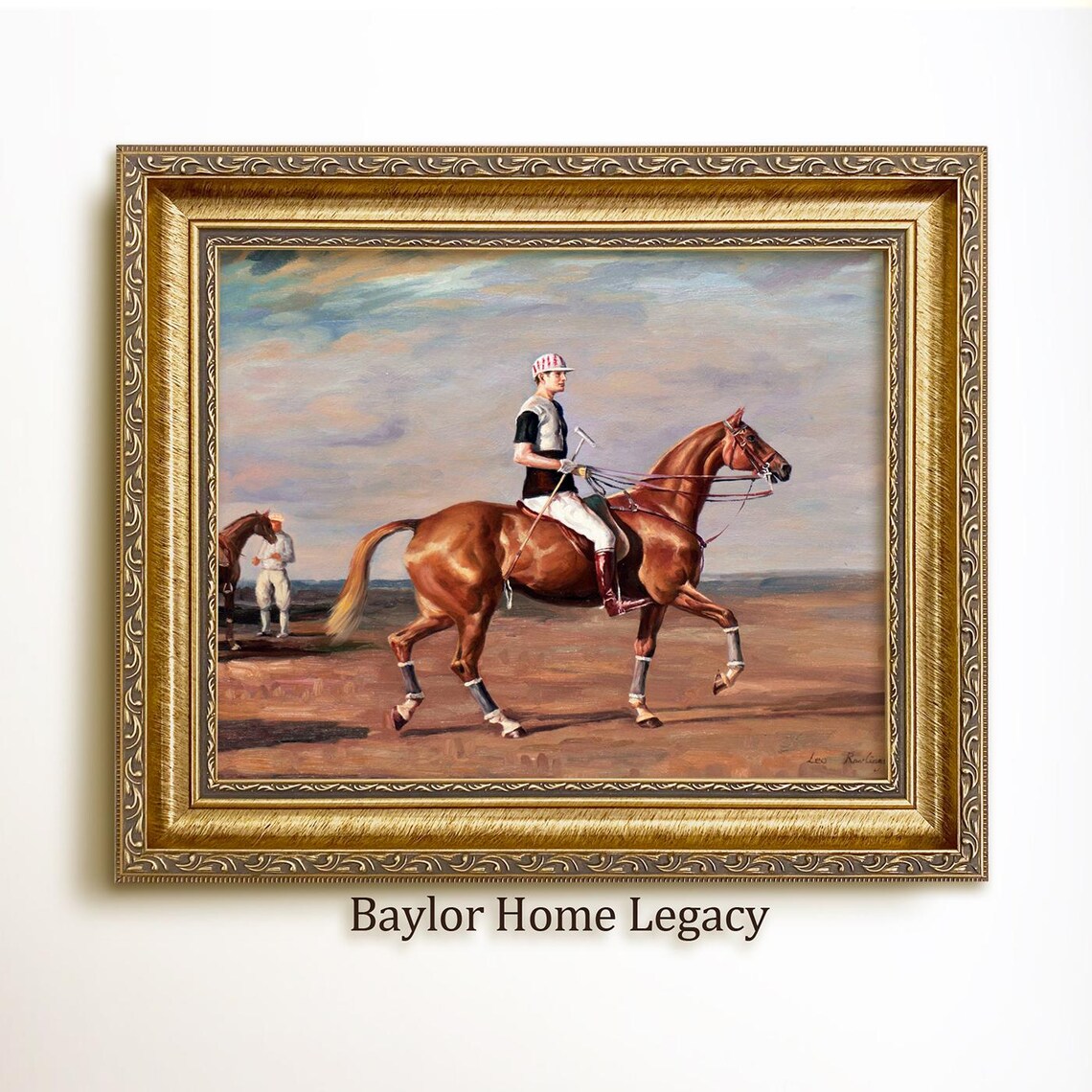 Polo Player Oil Painting Fine Art Poster Print