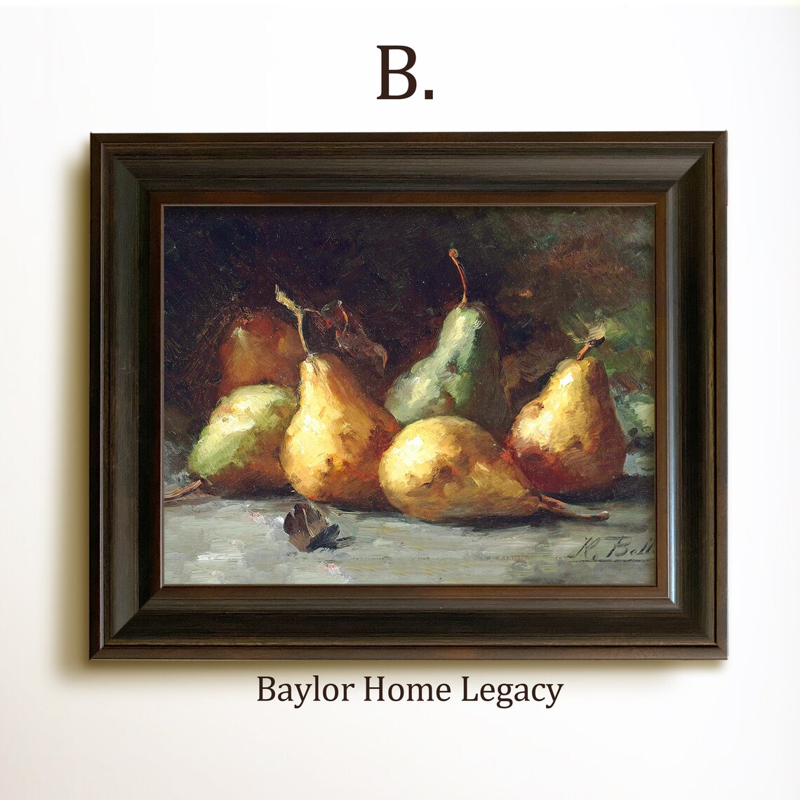 Pears Oil Painting Print, Vintage Rustic Country Style - Image 4