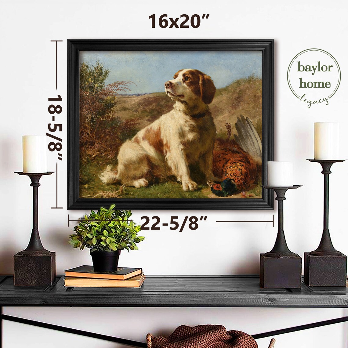 Springer Spaniel Dog With Pheasant Vintage Hunting Painting Art Print - Image 2