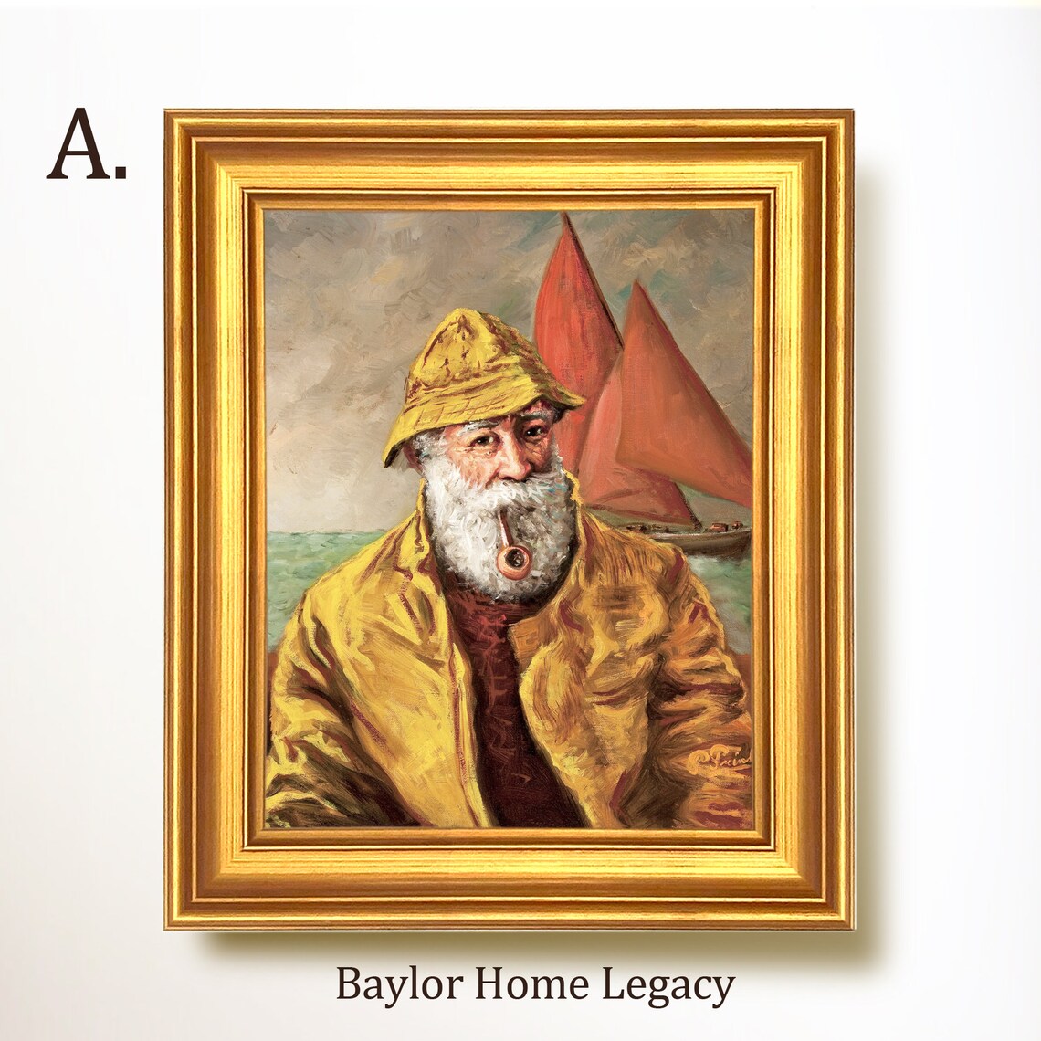 Sea Captain Oil Painting Print, Vintage Nautical - Image 5