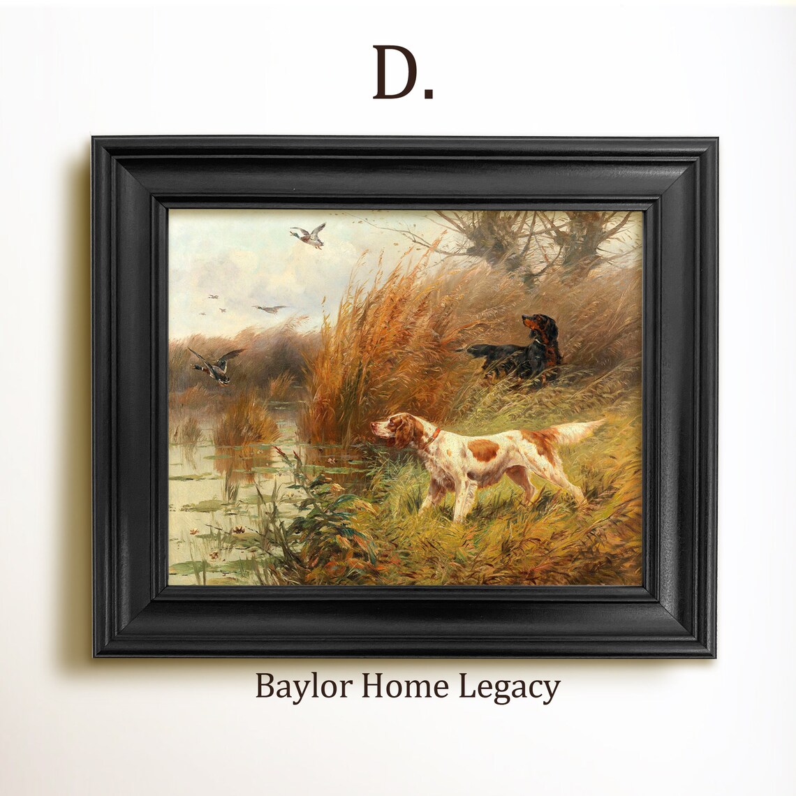 Pair Of Pointers Hunting Ducks, Vintage Dog Print - Image 2