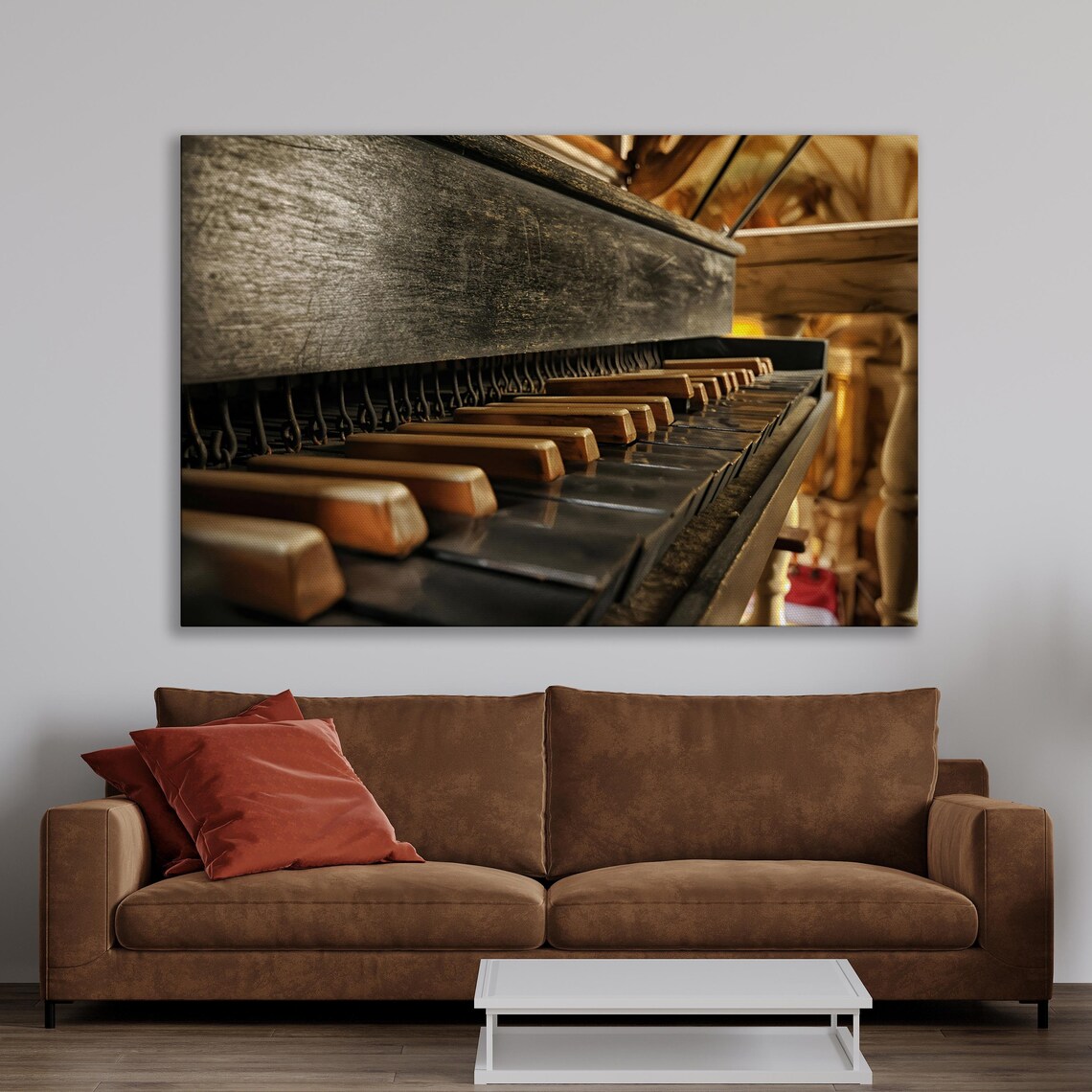 Antique Grand Piano Keys, Vintage Music Art Print - Image 2
