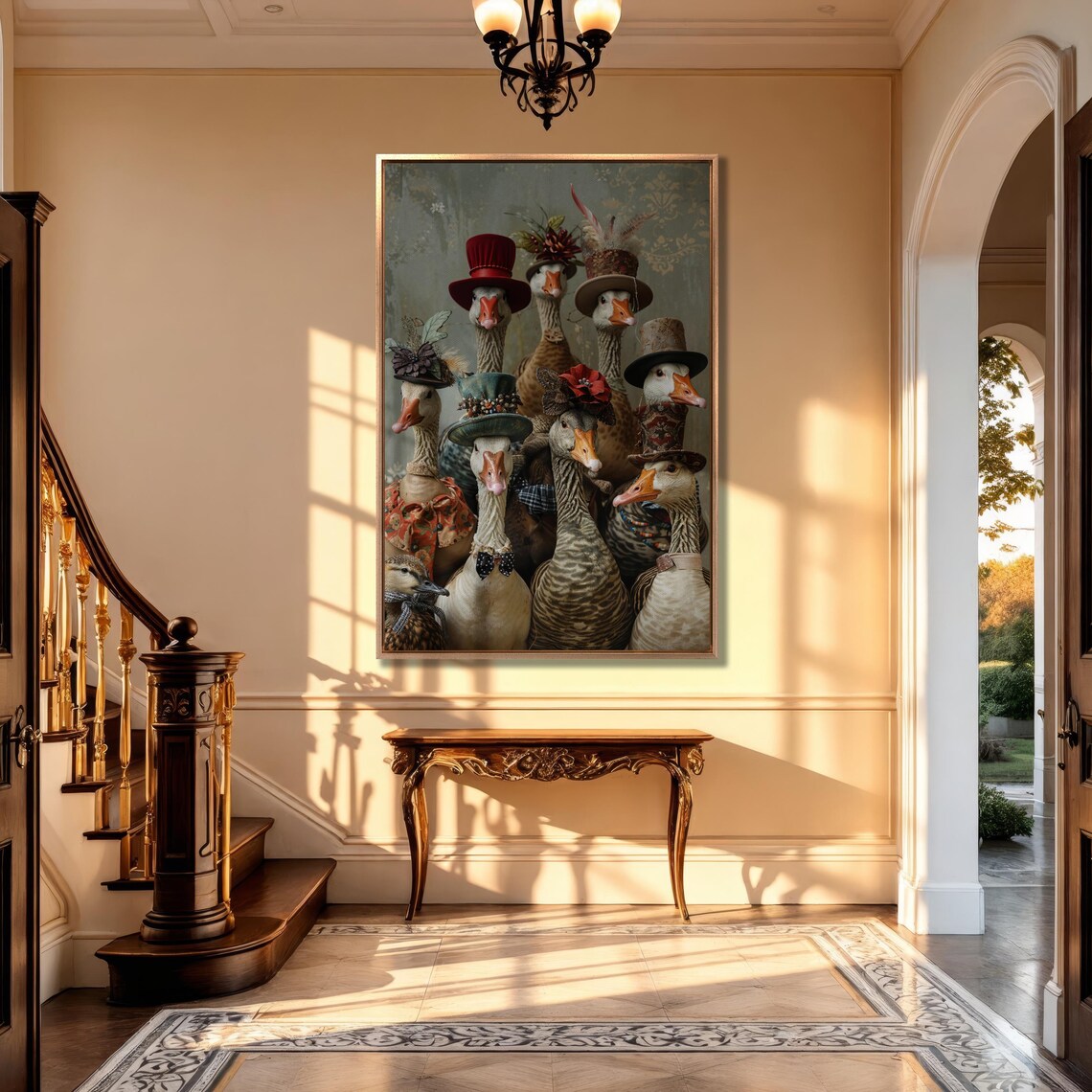 Victorian Geese in Fine Attire, Vintage Poster - Image 4