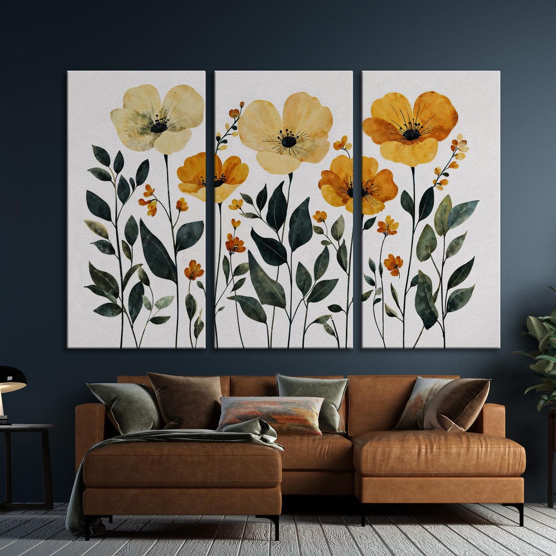 Yellow Poppies Watercolor Botanical Floral Art on White Poster - Image 6