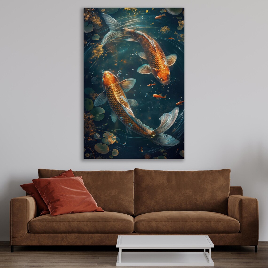 Koi Fish Abstract Art Print, Modern Aquatic Decor - Image 2