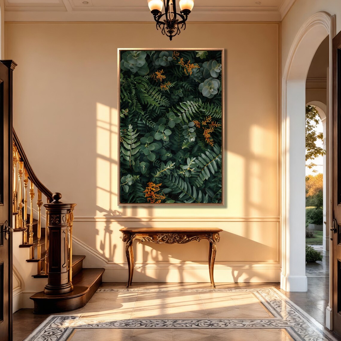 Lush Green Eucalyptus And Fern Foliage Botanical Nature Art Poster - Image 3
