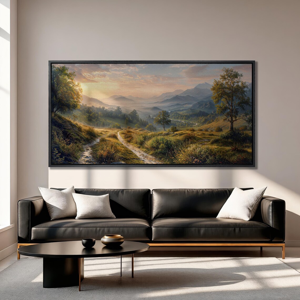 Misty Mountain Valley Morning Light Art Print - Image 4