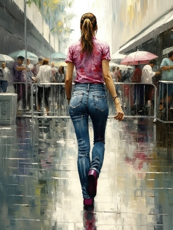 Sexy Woman In Jeans From Behind Wall Art Decoration Mural Home Decor Acrylic Colours