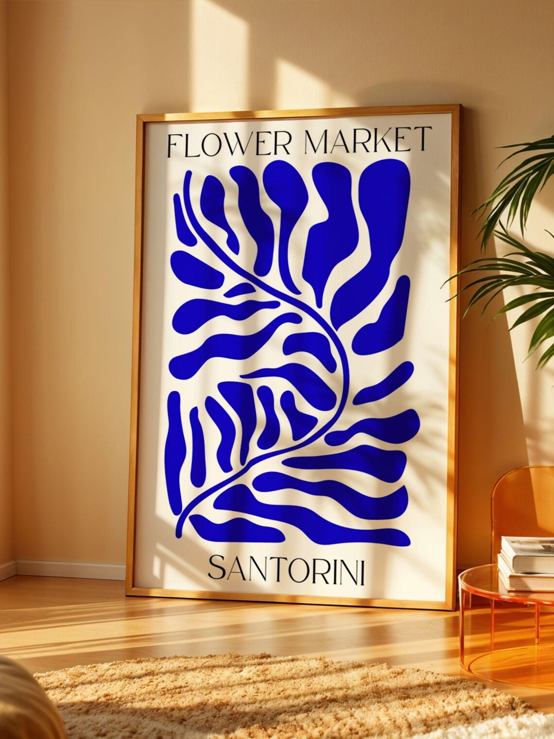 Santorini Flower Market, Matisse Style Art Print - Image 3