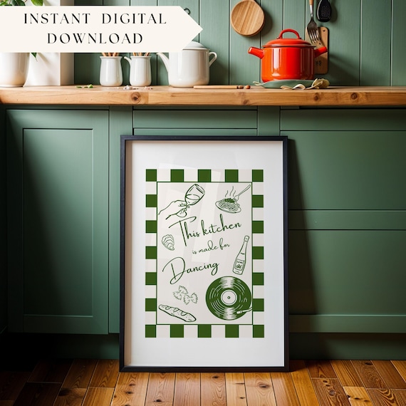 This Kitchen Is Made For Dancing, Vintage Art Print
